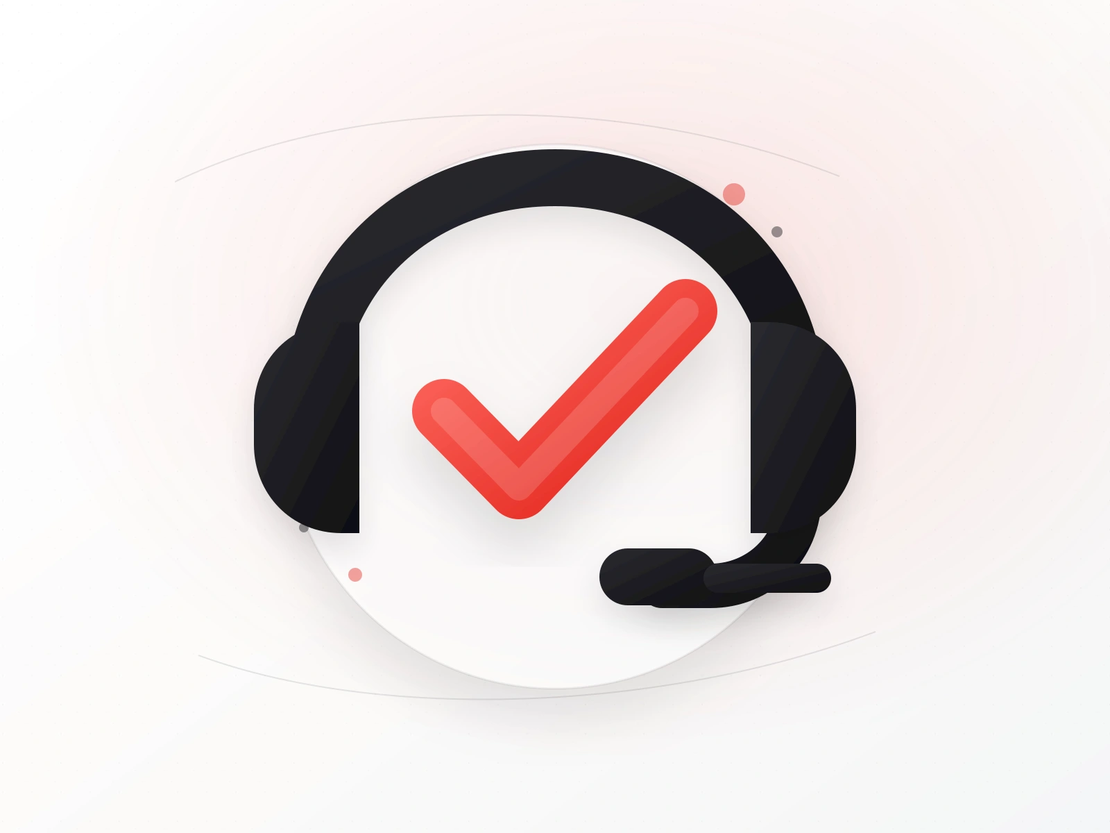 Casque de support avec coche de validation